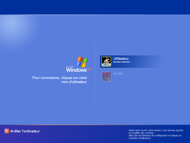Logon Screen de Windows XP