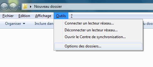 Windows 7 : Options des dossiers