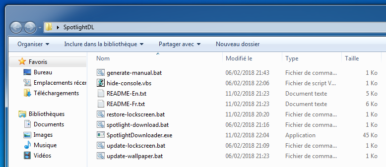 Fichiers de SpotlightDL