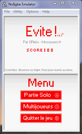 Evite! DS Menu principal