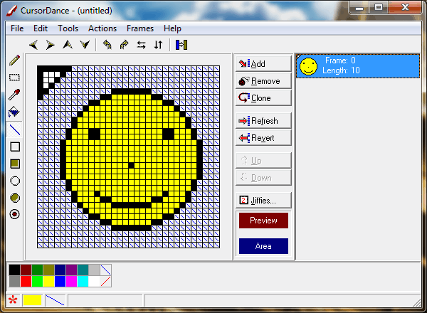 Fenêtre principale de CursorDance
